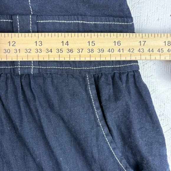 Stetson Denim Button Up Shirt Dress Studded Western Stitching Large Dark Wash 90 - Picture 10 of 10